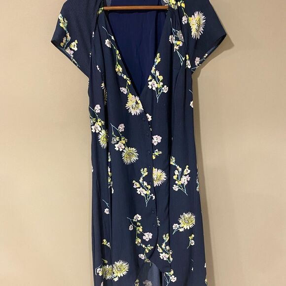 Free People Lost In You Blue‎ Floral Feminine Midi Dress Size S - Picture 4 of 8